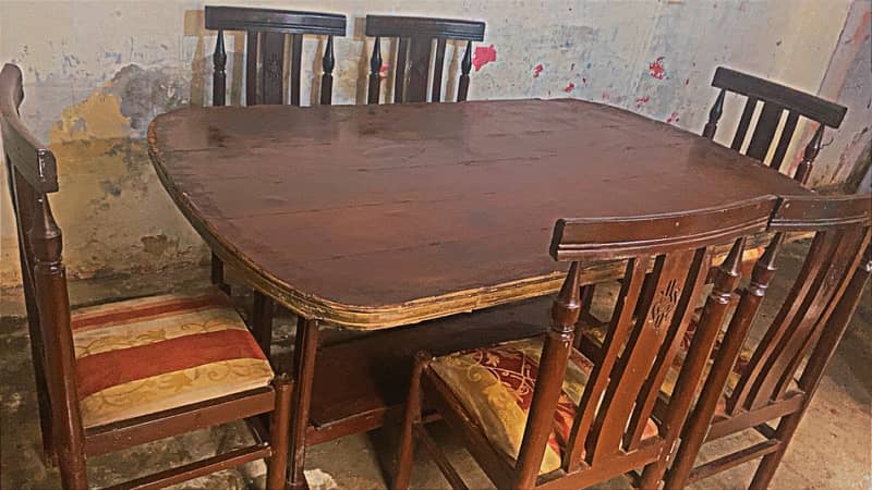 Pure Wood Dining Table Set Of 6 . 7