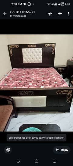 Bed set 2 side table dressing table and 4 seater sofa set