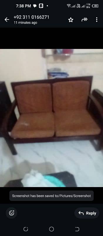 Bed set 2 side table dressing table and 4 seater sofa set 1