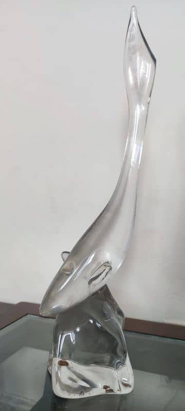 DAUM FRANCE CRYSTAL FIGURE, Dolphin 8