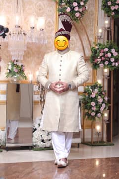 Elegant Sherwani with Matching Kulla and Khussa