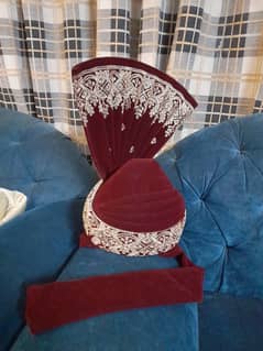 Elegant Maroon Kulla for Groom