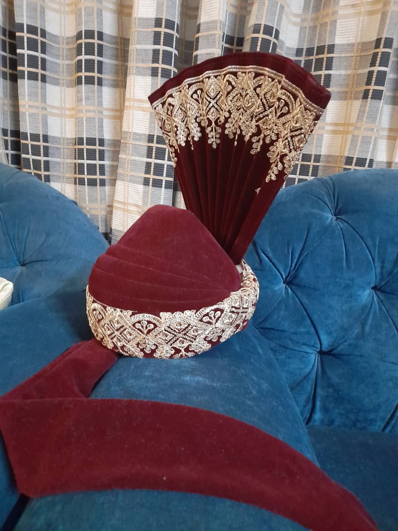 Elegant Maroon Kulla for Groom 1