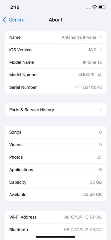 iphone 12 jv A+panel change 64gb 0