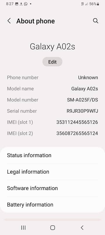 samsung galaxy A02S 4