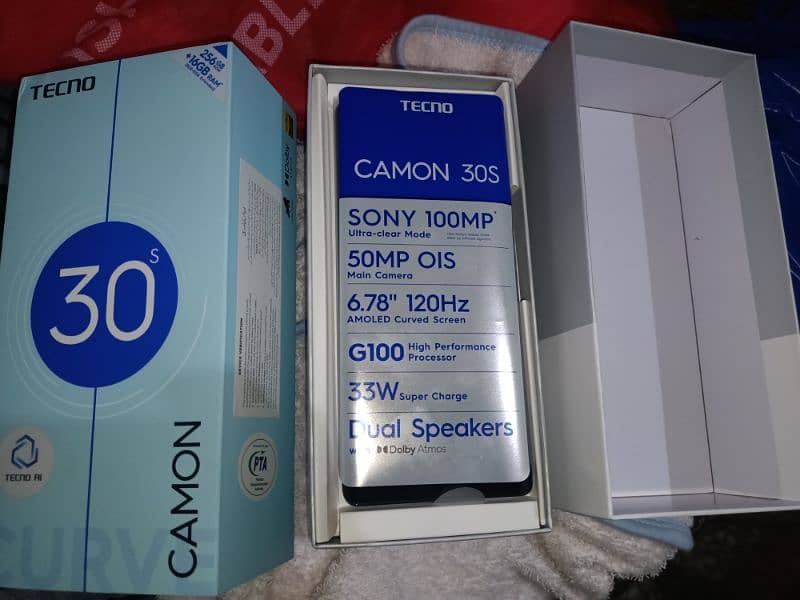 Tecno camon 30s 8+8 256 only box open brand new 0