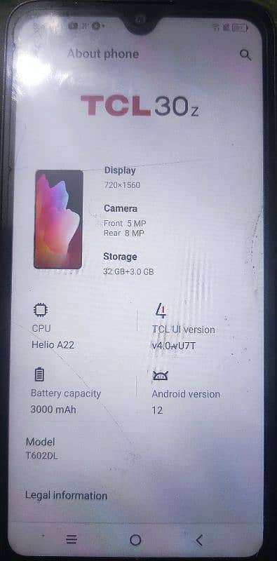 TCL 30Z 3gb ram 32gb rom 0