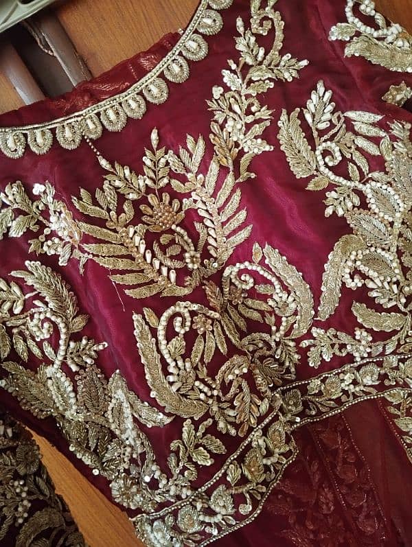 elegant maroon bridal dress 2