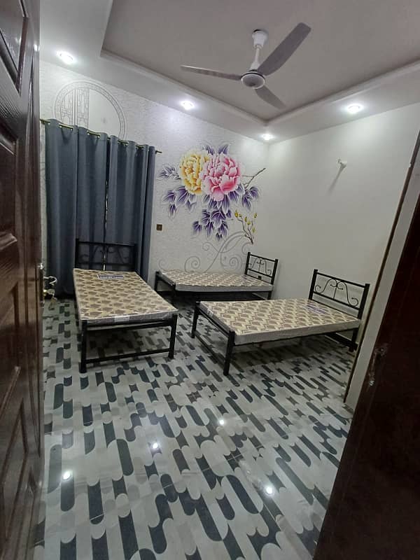 Brand new Fully Furnished girls hostel in share Two or three seaters Room available for rent job holders or students near ucp University or shaukat khanum hospital or UOL University or UMT University or Emporium Mall or expo center 2