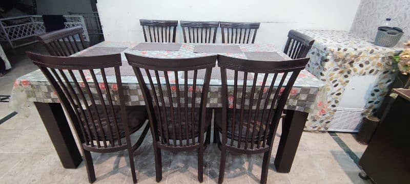 Glass Dining table with 8 chairs 0