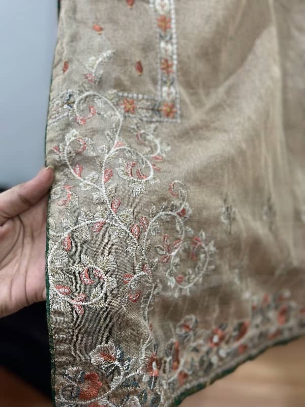 4 peics suit sale complete dress  fabric khaadi net BRAND Naqoosh hai 7