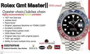 Rolex /Gmt Master || 2024 jubilee chain/Pepsi/Sobi's watches,Markitt