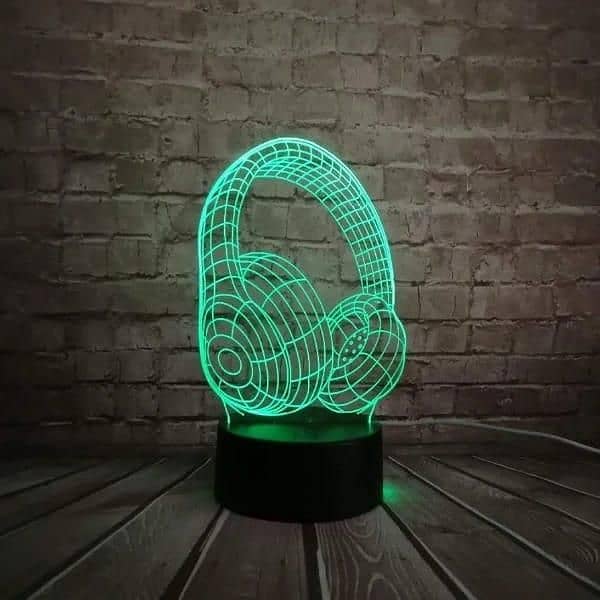 headphones illusion 3d lamp 1