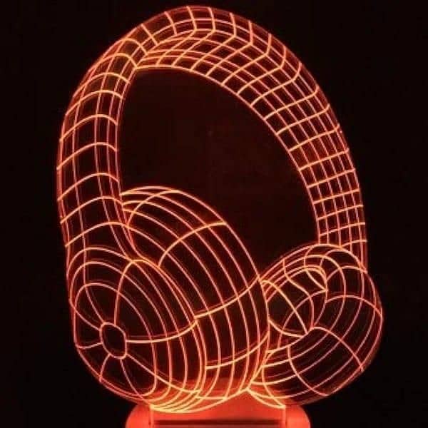 headphones illusion 3d lamp 2