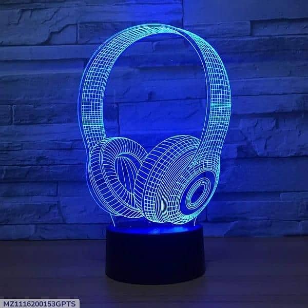 headphones illusion 3d lamp 3