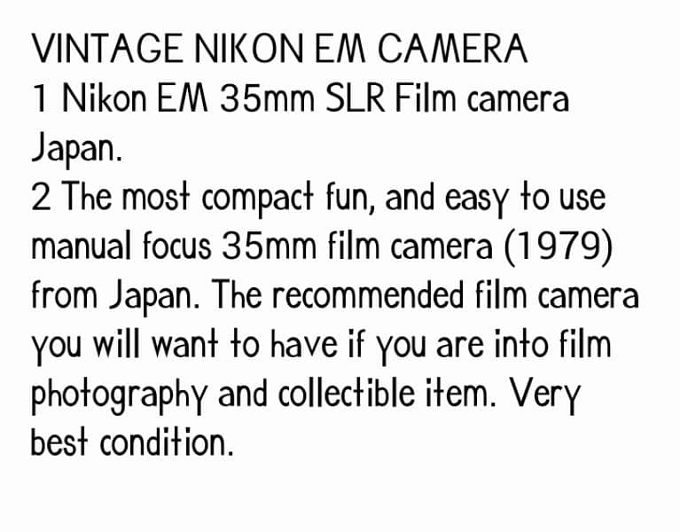 Nikon EM camera 3