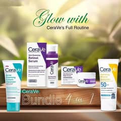 CeraVe 4-in-1 Skincare Kit: Night Cream, Sunblock, Cleanser & Serum fo