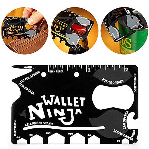 "Ninja Wallet: 18-in-1 Stainless Steel Survival Tool for Every Adventu 9