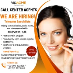 Call Center Job For Only Female