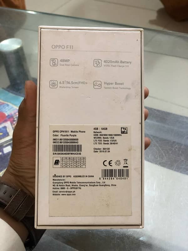 Oppo f11 pta approved with box & accessories Available for urgent sale 6