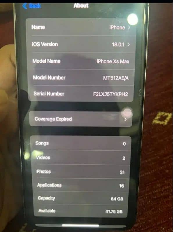 1 phone xs max 64 gd pta aprove 0