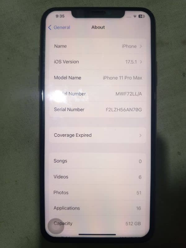 iphone 11 pro max,512 GB 7