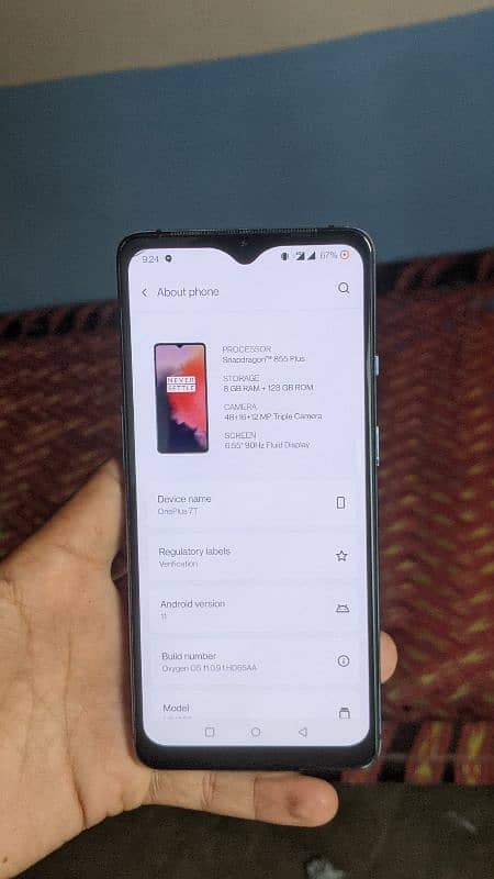 Oneplus 7t 8gb 128gb bake mate de nore mokalme okay de 10/9by conditio 2