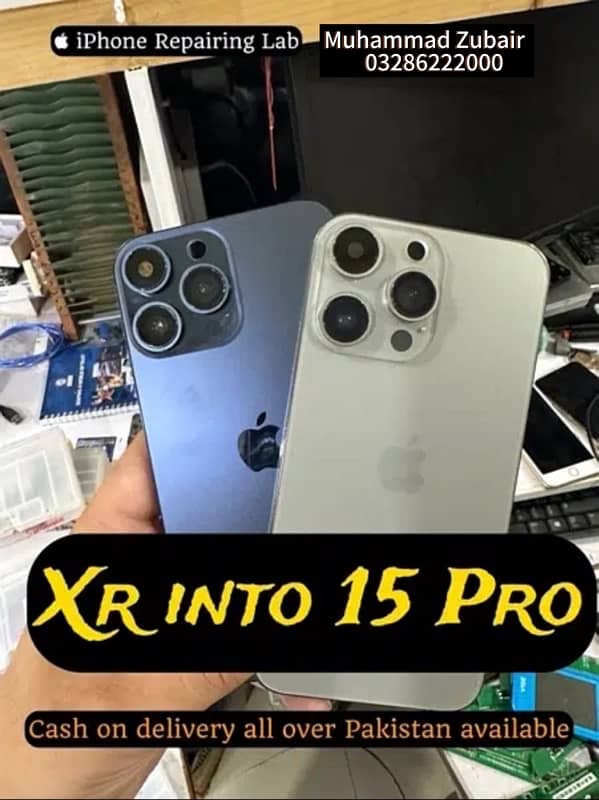 apple iphone xr into 15 pro max body housing casing 15pro promax pta 1