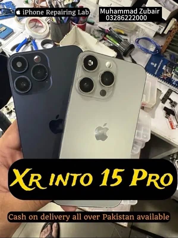 apple iphone xr into 15 pro max body housing casing 15pro promax pta 2