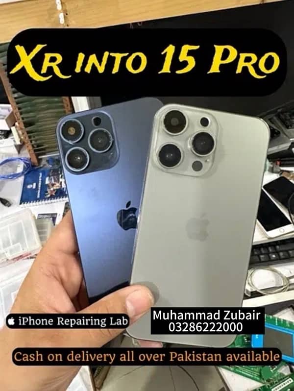 apple iphone xr into 15 pro max body housing casing 15pro promax pta 3