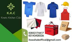 kitchen apron & kitchen napkin & delivery box all size with branding