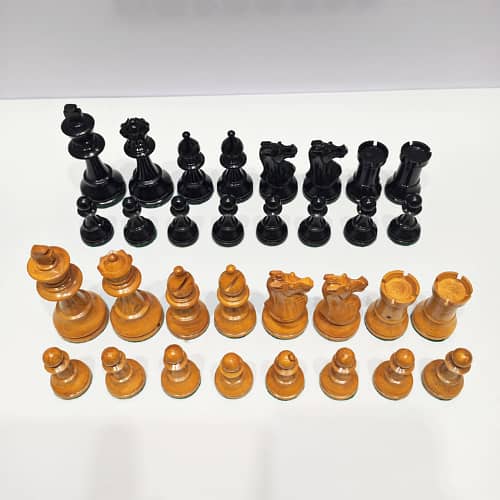 Chess Set 1930s Art Deco Lardy Staunton in Black & Rosewood with Box 8