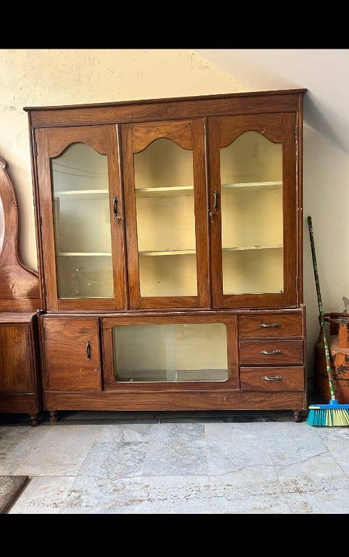 Dressing table and wooden showcase 1