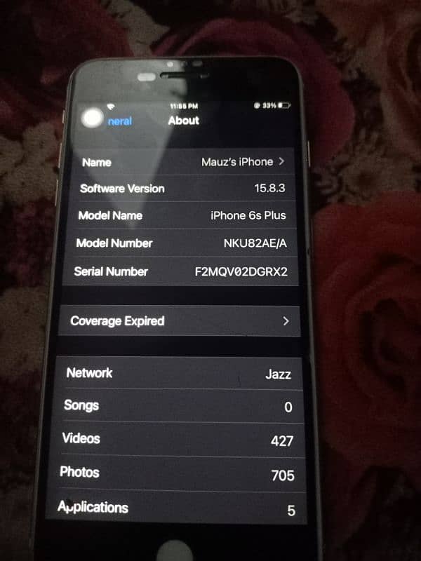 Iphone 6S+ B. H 100% 10/8 Condition Pta Proved fingers not work 0