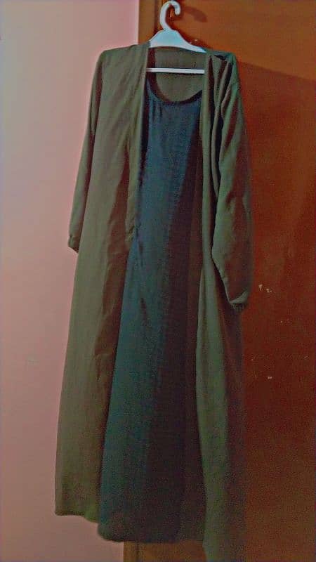 Black and Brown Coat abaya 0