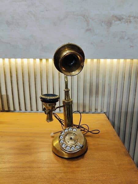 Antique Candlestick brass Telephone 4