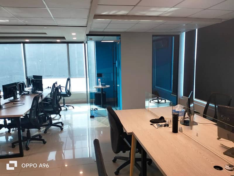 Furnished 8 Marla fourth floor office with lift for rent defence raya 1