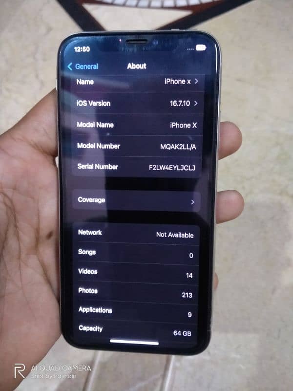 iphone x PTA approve 64gb 10/10 condition 5