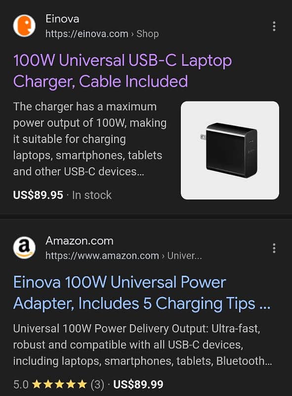 Einova 100w universal charger 2