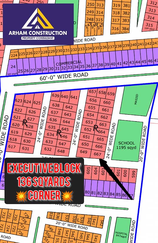 NORTH TOWN RESIDENCY PHASE 1 EXECUTIVE BLOCK 120sqyards CORNER plot 0