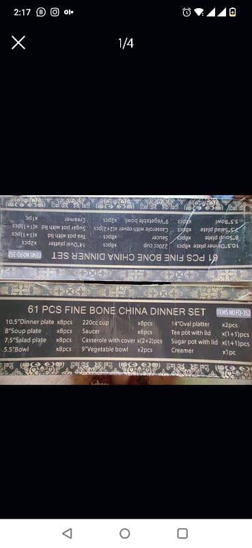 61 PCs fine bone china dinner set 3