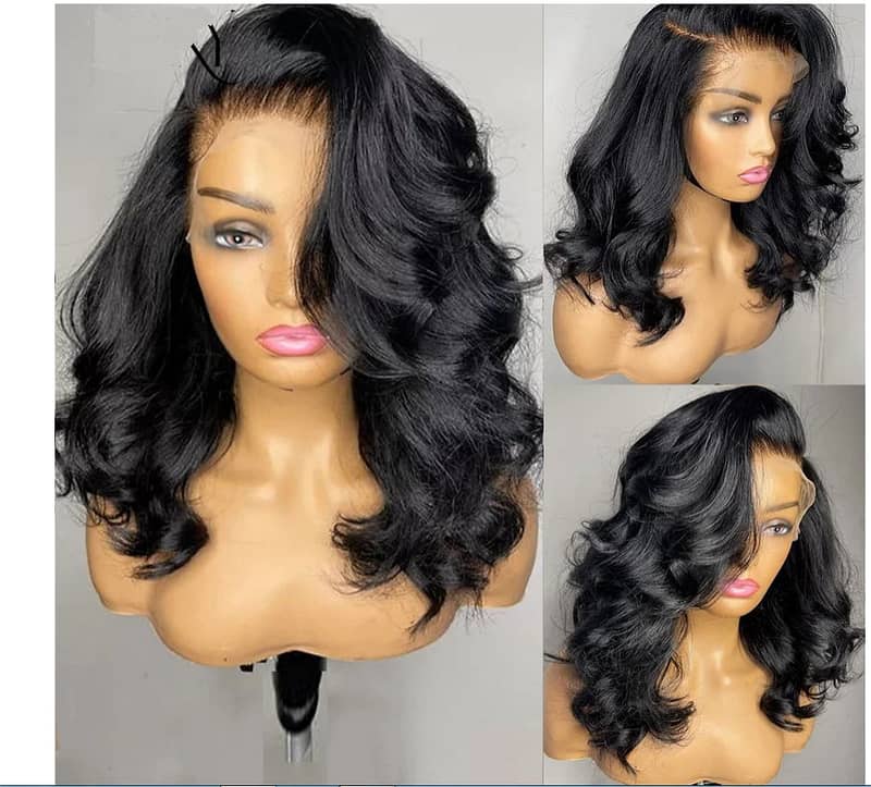 Real Human Lace Front Long 22inch Full Head Cap Wigs Women Girl Ladies 9