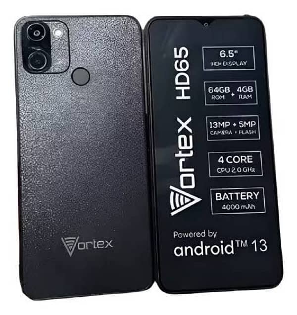 Vortex HD 65 plus  4-64  PTA Android version 13 0