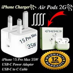 iPhone 15 Pro Max Fast Charger (3-Pin) & AirPods Pro (2nd Gen)
                                title=