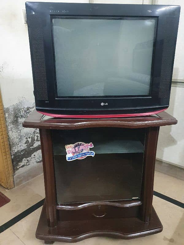 LG ultra slim Television with TV trolly set 0