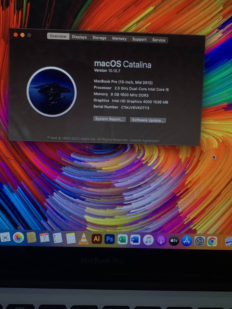 Macbook pro 2012 (mid) core i5 8/128gb read ad 12