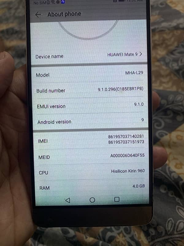 huawei mate 9 non pta 4/64gb read ad 12