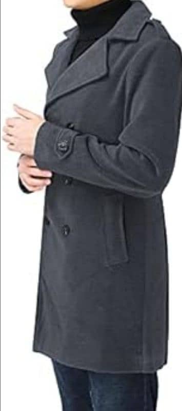 Men wool double breasted coat 1