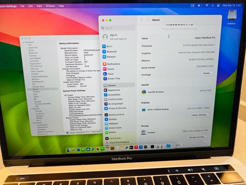 CTO MacBook Pro 13” TouchBar 2019 i7/16/1TB 1