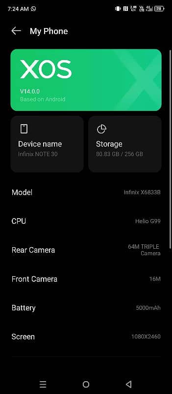 Infnix note 30 8+8 ram 256 storage 4